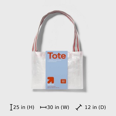 up&up Collapsible Tote with Handles - up&up™: Reusable Softside Beach Bag, Zip Closure, White, Adult Woven Handbag — фото 5