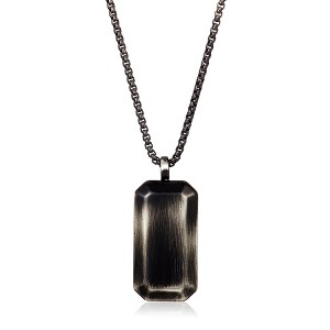 Crucible Men's Small Beveled Edge Antiqued Black Dog Tag Necklace - 1 of 4