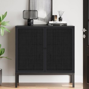 Brafabhome Boho Rattan Sideboard Storage Cabinet Set of 2, Modern Buffet Cabinet with Storage Shelf for Living Room, Dining Room, Entryway, Kitchen - 1 of 4