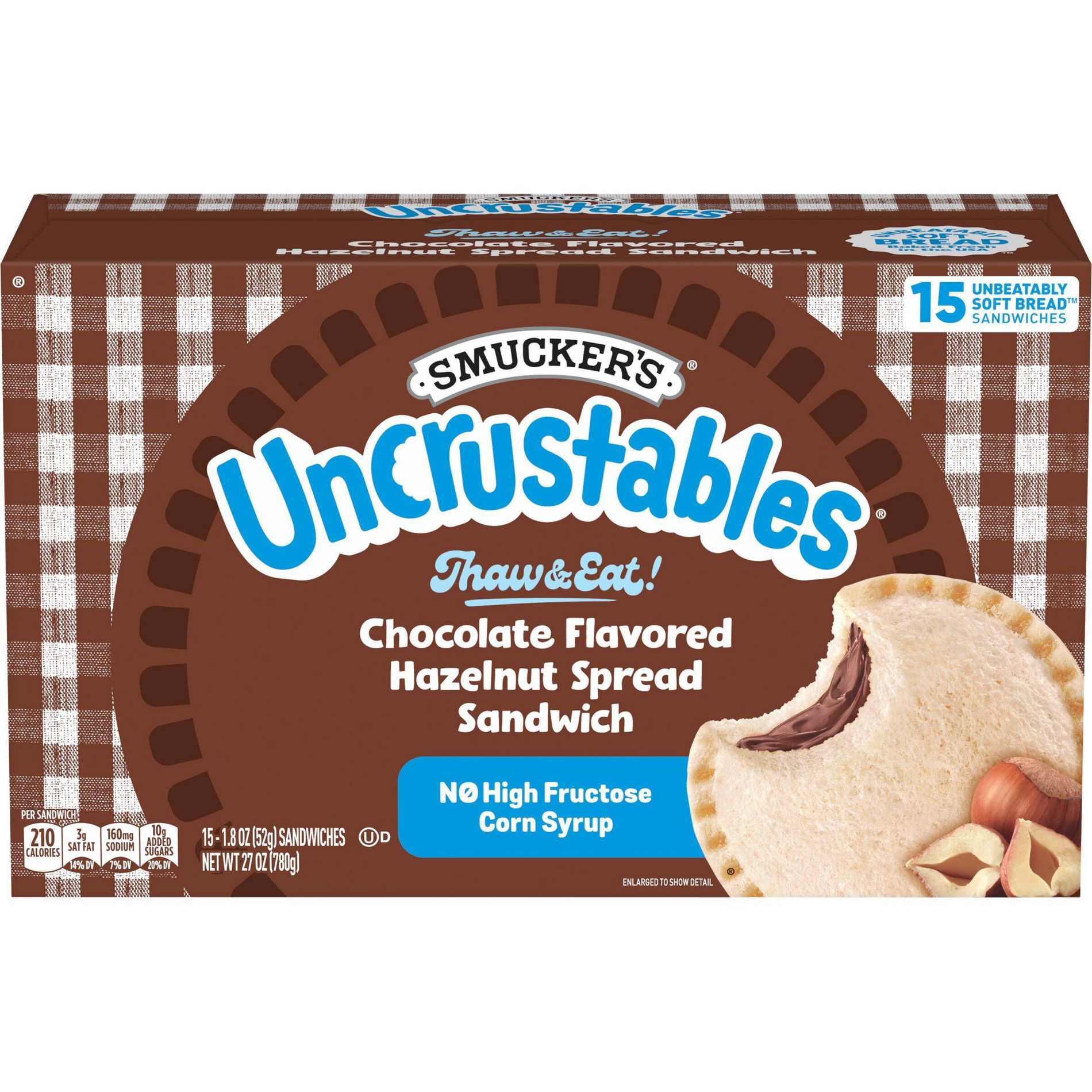 Smucker's Uncrustables Frozen Chocolate Flavored Hazelnut Spread Sandwich
