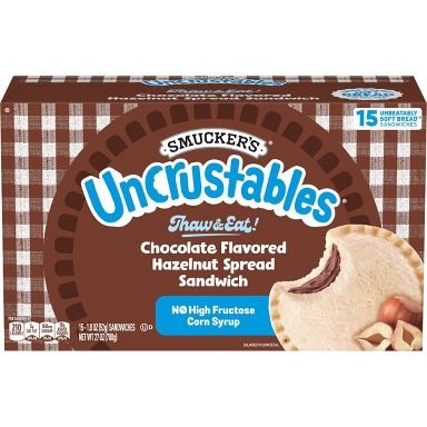 Smucker's Uncrustables Chocolate Flavored Hazelnut Spread Frozen Sandwich - 27oz/15ct