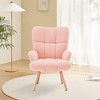 FERPIT Accent Chair Wingback Design with Rubberwood Legs & Levelers - 2 of 4