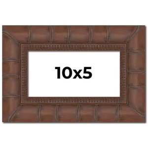 PosterPalooza | 10x5 Wide Bamboo Picture Frame, UV Acrylic, 4 Finishes - Brown, Black, Silver, and Natural - 1 of 4