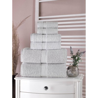 4pc Anton Turkish Cotton Bath Towel Set White - Enchante Home