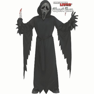 Fun World Boys' Ghostface Lives! Gun Powder Gray Mask with Robe Costume