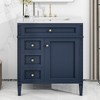 Lyngins Modern Freestanding Vanity with Ceramic Basin, Bathroom Storage Cabinet with 2 Drawers & Tip-out Drawer, Single Sink Bathroom Vanity - 2 of 4