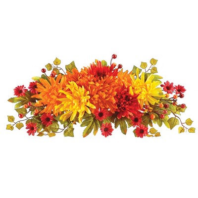Collections Etc Artificial Autumn Colored Memorial Mum Stake NO SIZE