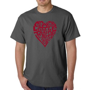 LA Pop Art Men's Word Art T-shirt - Crazy Little Thing Called Love - 1 of 4