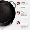Cast Iron Skillet with Glass Lid - 12"-Inch Dual Handle Frying Pan + Pan Scraper + Silicone Handle Holder Covers - Preseasoned Oven Safe. - 4 of 4