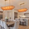 CityFurn 14-Light Modern Gold Rectangular Chandeliers Amber Glass Kitchen Island Lights - 2 of 4