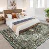 Vintage Floral Distressed Washable Rug - Soft, Stain-Resistant Low Pile Carpet with Non-Slip Backing for Bedroom, Living Room & Office - 2 of 4