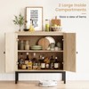 Rattan Buffet Storage Cabinet, Sideboard Cabinet with Adjustable Shelves, Accent Wooden Small Cabinet with 2-Tier Storage - 4 of 4