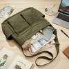 Canvas Tote Messenger Bag with Pockets, Large Crossbody Bags for Women or Men, Casual Canvas Shoulder Bag for College Work Travel Daily, Army Green - 4 of 4
