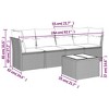 vidaXL Garden Sofa Set Brown Poly Rattan, Steel, Tempered Glass, Polyester - 3 of 4