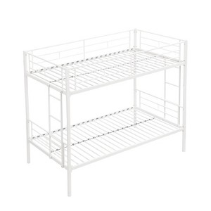 NicBex Twin Over Twin Metal Bunk Bed with 2 Ladders and Full-Length Guardrail for Kids,Girls,Boys - 1 of 4