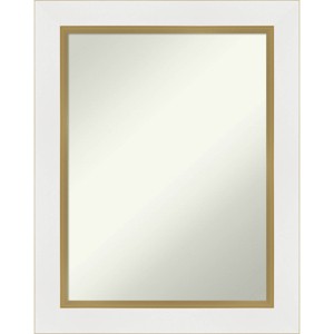 23" x 29" Non-Beveled Eva Bathroom Wall Mirror White - Amanti Art: Modern Rectangular Vanity, Includes Mounting Hardware - 1 of 4