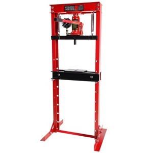 12-Ton Red H-Frame Hydraulic Shop Press  – Adjustable (2"-29.5") for Bearing/U-Joint Removal (Garage/Metalworking, 1-Piece) - 1 of 4