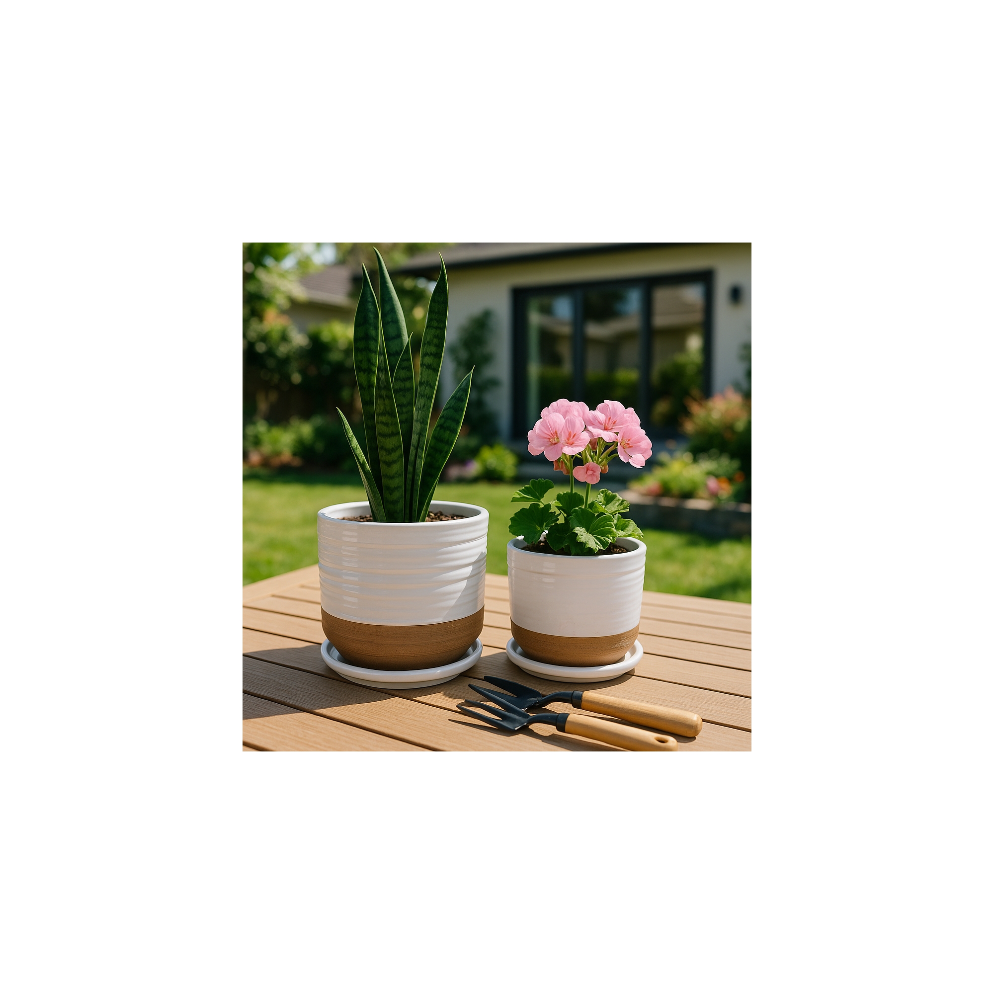 Decorative Ceramic Flower Pots Planters with Saucer