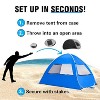 Boersma Pop Up Beach Tent – UPF 50+ sun shelter for 4. Quick setup, portable cabana for beach days, picnics, and outdoor shade protection. - 3 of 4