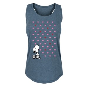 Women's - Peanuts - Snoopy Hearts Graphic Racerback Tank - 1 of 4