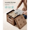 SONGMICS 15 Inches Folding Storage Ottoman, Cube Footrest, Coffee Table with Hole Handles, Faux Leather - 3 of 4