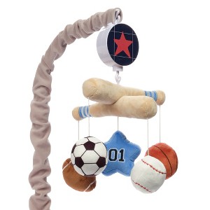 Lambs & Ivy Baby Sports Musical Baby Crib Mobile Soother Toy - Gray - 1 of 4