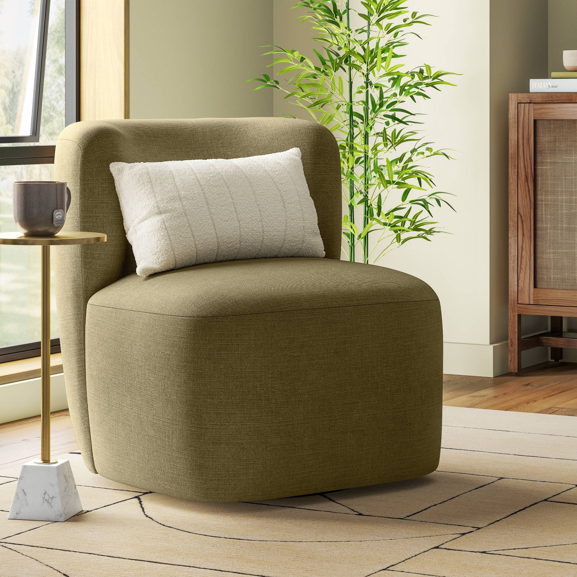 Neko Swivel Chair in Linen Olive - Threshold™