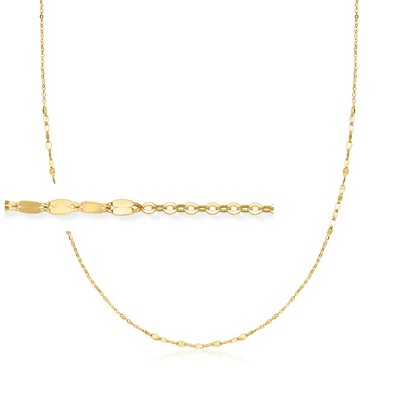 Ross-Simons Italian 10kt Yellow Gold Alternating Cable and Lumachina-Chain Necklace Size 18