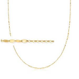 Ross-Simons Italian 10kt Yellow Gold Alternating Cable and Lumachina-Chain Necklace Size 18 - 1 of 3