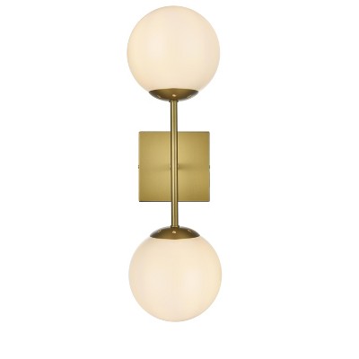 Elegant Lighting Neri 6 Inch Wall Sconce White Shade in Satin Gold