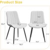 DOMETOUR PU Dining Chair Set of 4, Extended Seat Cushion, Modern White & Dark Gray, Smooth Lines - 3 of 4