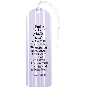 Dicksons BKMTL-525 Each Day He Carries Us in His Arms Pastel Purple and Pink 2 x 6 Paper and Tassel Curved Top Encouraging Tassel Bookmark, Pack of 12 - 1 of 2