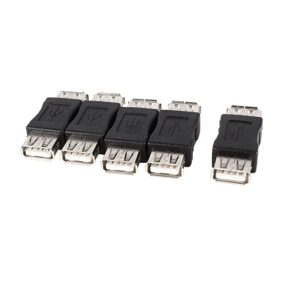 Unique Bargains Metal Plastic Durable USB Adapter Connector 5 Pcs