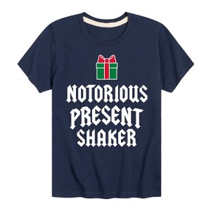 Boys' - Instant Message - Notorious Present Shaker Christmas Short Sleeve Graphic T-Shirt - 1 of 4