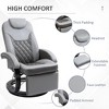 CIPACHO Faux Leather Manual Recliner, Adjustable Swivel Lounge Chair, Armchair with Footrest and Round Base for Living Room, Gray - 4 of 4
