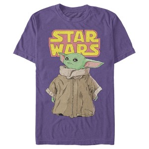 Men's Star Wars The Mandalorian The Child Retro Logo Stance T-Shirt - 1 of 4