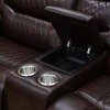 MAYEERTY Power Reclining Loveseat, Electric 2-Seat Leather Recliner with USB Charging, Storage & Cup Holders for Living Room, Brown - 4 of 4