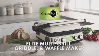 GreenPan Elite Ceramic Nonstick Multi Grill, Griddle & Waffle Maker — Las  Cosas Kitchen Shoppe