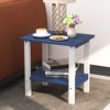 SENPUKI 2-Tier Weatherproof HDPE Side Table, Indoor-Outdoor Accent Table w/Reinforced Frame - 4 of 4