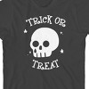Kids Halloween Crying Skull Trick Or Treat Youth Charcoal Short Sleeve Crew Neck Tee - 2 of 3