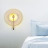 YIYIBYUS Modern Gold Round LED Wall Sconce with Glass Shade for Bedroom Living Room - 2 of 4
