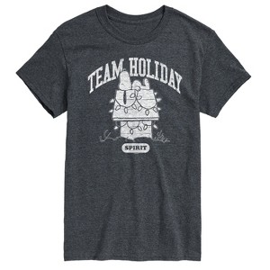 Men's - Peanuts - Snoopy Christmas Lights Dog House Team Holiday Spirit Short Sleeve Graphic T-Shirt - 1 of 4