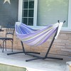 Vivere Double Cotton Hammock, Comfortable Hanging Daybed, Outdoor Relaxing Lounger with Steel Stand and Carry Bag, 9 Foot, Tranquility - 4 of 4