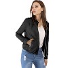 INSPIRE CHIC Women's Stand Collar Zip Up Biker Lightweight Moto Jacket - 3 of 4