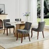 Sapphtopaz Modern Cushioned Chenille Fabric Upholstered Dining Chairs Set of 2, Accent Kitchen Chairs, Chairs with Mid Back & Curved Wood Legs - 4 of 4
