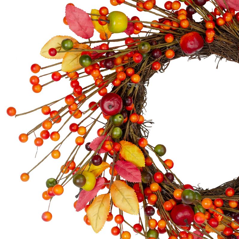 Northlight Berries and Apples Foliage Twig Artificial Thanksgiving Wreath - 18-Inch, Unlit, 3 of 5
