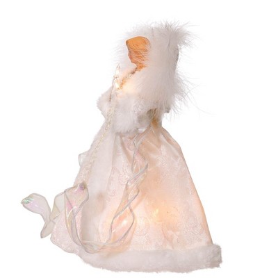 10-Inch White Angel Christmas Tree Topper with Lights