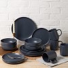 Stone cutlery set with mug | Microwave and dishwasher safe | Non toxic | Stackable matte glazed 3-person kitchen utensil, 12 piece set - 4 of 4