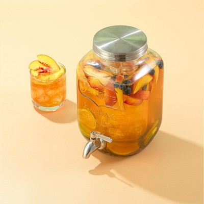 Yorkshire Clear Glass Drink Dispenser with Stainless Steel Spigot