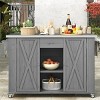 Outdoor Kitchen Island Cart with Foldable Stainless Steel Top, Spice Racks, Storage Shelves, Towel Bars and Locking Wheels for Patio-The Pop Home - 2 of 4